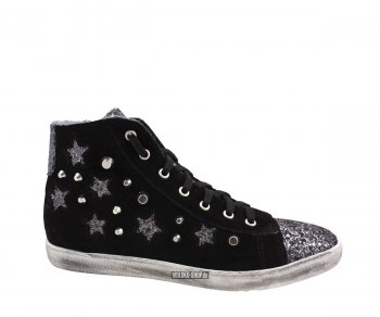 Méliné Sneaker 7 Eye Glitter Antracite