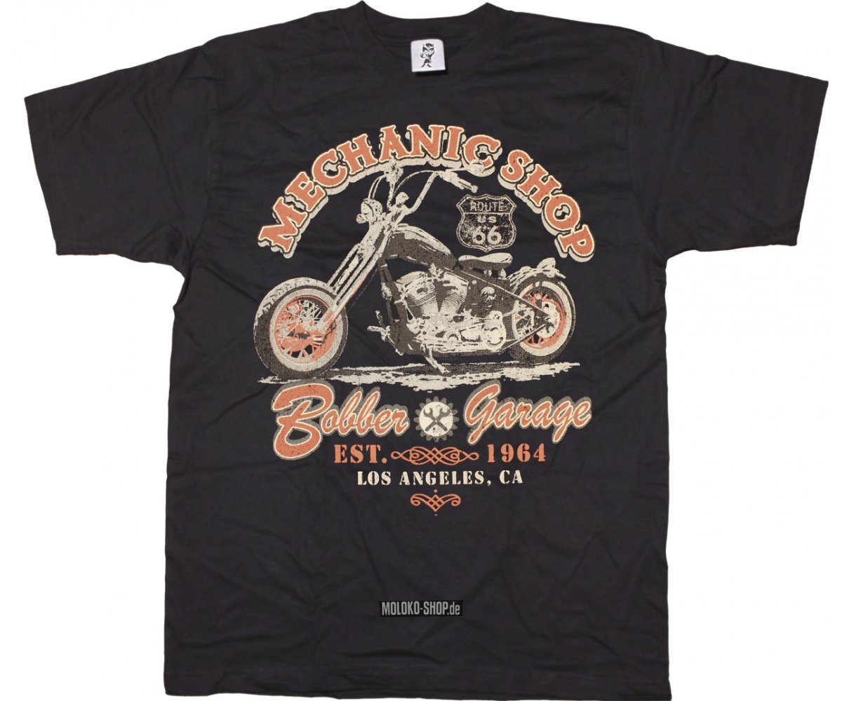 T-Shirt Mechanic Shop + Bobber Garage