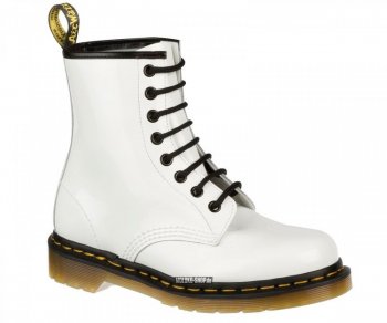 Dr. Martens 8 Loch 1460 White Patent Lamper 11821104