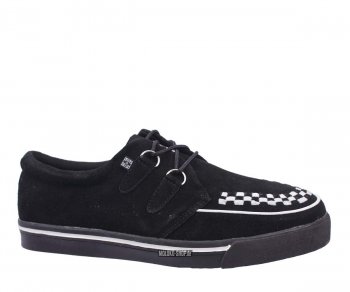 T.U.K. Sneaker A6293 2 Rings Black/White Suede