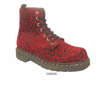 T.U.K. Boots T2158 Anarchic Red Leopard 7 Eye Anarchic Boot