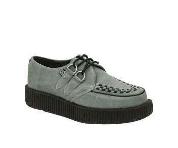 T.U.K. Creeper V8353 Grau Wildleder Low Sole Round Toe