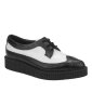 T.U.K Creeper A8643 Black White Leather Wingtip Brogue Tie Pointed