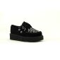 T.U.K. Creeper A8646 Black Suede Mix sized Silver Vamp Round Low