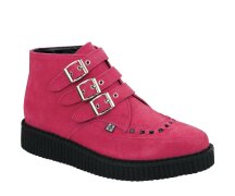 T.U.K. Creeper A8507 Lipstick Pink Suede 3 Buckle Pointed Boot