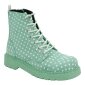 T.U.K. Boots T2211 Anarchic  Mint Wildleder / Weiss Polka Dot print & mint Sole 7 LochToe Cap