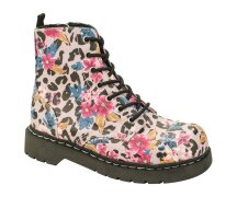 T.U.K. Boots T2228 Anarchic 7 Loch In Pink Leo & Floral Sublimation Print 38
