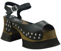 T.U.K. Pump A8685L Schwarz Leder Sandal W Stud Overlast...