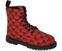 Inamagura Boots Red + Black Cat