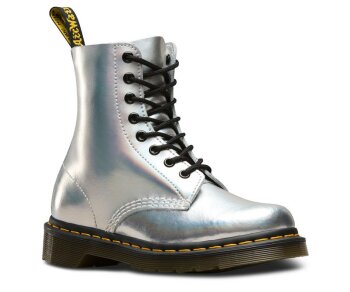 Dr. Martens 8 Loch 1460 Pascal IM Leather Silver Lazer Reflective Metalic