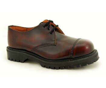 NPS Shoes LTD Premium Ranger Made in England Burgundy Rub Off 3 Loch 2 Stitch Capped Stahlkappe Shoe