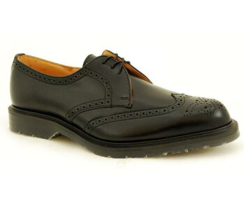 Solovair NPS Shoes Made in England 3 Eye Black Brogue Pointed Shoe EUR 47 (UK12)