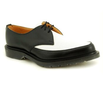 Solovair NPS Shoes Made in England 3 Eye Black/White Perfo Apron EUR 43 (UK9)