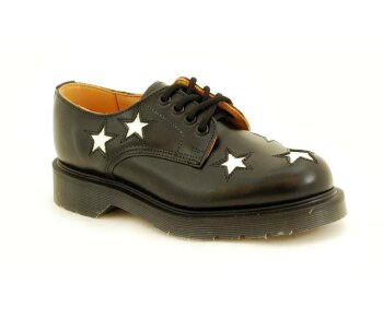 Solovair NPS Shoes Made in England 4 Eye Star Shoe Black/White