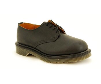 Solovair NPS Shoes Made in England 4 Loch Black Greasy Square Shoe