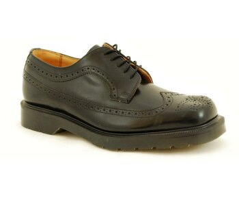 Solovair NPS Shoes Made in England 5 Loch Black American Brogue Square Shoe EUR 42 (UK8)