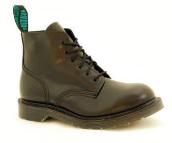 Solovair NPS Shoes Made in England 6 Eye Black Ankle Boot