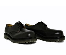 Solovair NPS Shoes Made in England 3 Eye Black Stahlkappe + Naht Ben Shoe EUR 43 (UK9)
