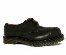 Solovair NPS Shoes Made in England 3 Eye Black Stahlkappe Quernaht Ben Shoe