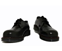 Solovair NPS Shoes Made in England 3 Eye Black Stahlkappe Shoe Red Welt