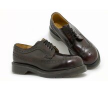 Solovair NPS Shoes Made in England 5 Eye Burgundy Rub Off Brogue Steelcao Shoe
