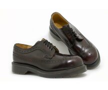 Solovair NPS Shoes Made in England 5 Loch Burgundy Rub Off Brogue Steelcao Shoe