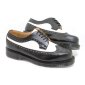 Solovair NPS Shoes Made in England 6 Eye Brogue Black/White Stahlkappe