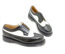 Solovair NPS Shoes Made in England 6 Loch Brogue Black/White Stahlkappe EUR 45 (UK10)