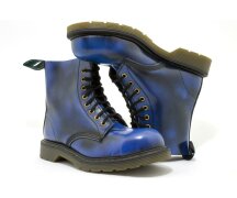 Solovair NPS Shoes Made in England 8 Eye Navy Rub Off Stahlkappe Boot