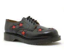 Solovair NPS Shoes Made in England 4 Eye Star Shoe Black/Red