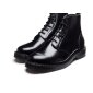 Solovair NPS Shoes Made in England 6 Eye Black Hi-Shine Astronaut Boot