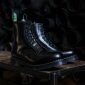 Solovair NPS Shoes Made in England 8 Eye Black Hi-Shine Derby Boot EUR 45 (UK10)