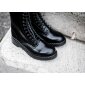 Solovair NPS Shoes Made in England 11 Eye Black Hi-Shine Derby Boot EUR 38 (UK5)