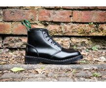 Solovair NPS Shoes Made in England 6 Eye Black Hi-Shine Astronaut Boot EUR 41,5 (UK7,5)