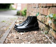 Solovair NPS Shoes Made in England 6 Loch Black Hi-Shine Astronaut Boot EUR 45,5 (UK10,5)