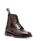 Solovair NPS Shoes Made in England 6 Eye Burgundy Rub Off Hi Shine Brogue Ankle Boot