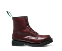 Solovair NPS Shoes Made in England 8 Eye Oxblood Hi-Shine Derby Boot