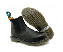 Solovair NPS Shoes Made in England Black Greasy Chelsea Steel Boot