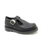 Solovair NPS Shoes Made in England Black Greasy T Bar Sandal Padded Collar