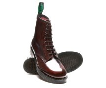 Solovair NPS Shoes Made in England 8 Loch Burgundy Rub Off Hi-Shine Derby Boot EUR 39 (UK6)