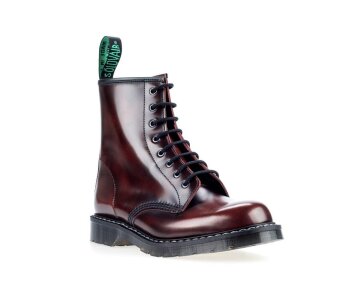 Solovair NPS Shoes Made in England 8 Loch Burgundy Rub Off Hi-Shine Derby Boot EUR 45,5 (UK10,5)