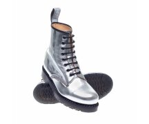 Solovair NPS Shoes Made in England 8 Eye Silver Metallic Derby Boot EUR 37 (UK4)