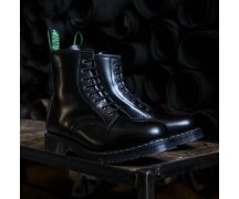 Solovair NPS Shoes Made in England 8 Eye Black Hi-Shine Derby Boot EUR 38 (UK5)