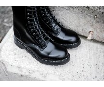 Solovair NPS Shoes Made in England 11 Eye Black Hi-Shine Derby Boot EUR 37,5 (UK4,5)
