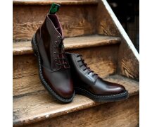 Solovair NPS Shoes Made in England 6 Eye Burgundy Rub Off Hi-Shine Astronaut Derby Ankle Boot EUR 46,5 (UK11,5)