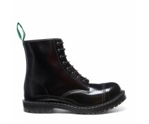 Solovair NPS Shoes Made in England 8 Loch Black Hi-Shine...