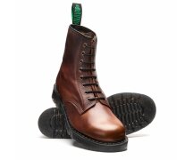 Solovair NPS Shoes Made in England 8 Loch Nut Brown Softy Grain Derby Boot