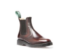 Solovair NPS Shoes Made in England Burgundy Rub Off Hi-Shine Dealer Chelsea Boot