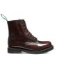 Solovair NPS Shoes Made in England 8 Loch Burgundy Rub Off Hi-Shine Derby Boot EUR 46,5 (UK11,5)