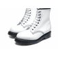 Solovair NPS Shoes Made in England 8 Loch White Hi-Shine Derby Boot